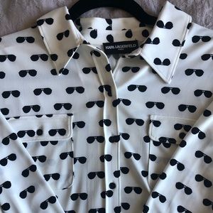 KARL LAGERFELD PARIS Print Button Down Shirt